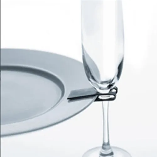 10 Pack White Wine Glass Plate Clip Holder - 75mm - Stand Up Buffet Party