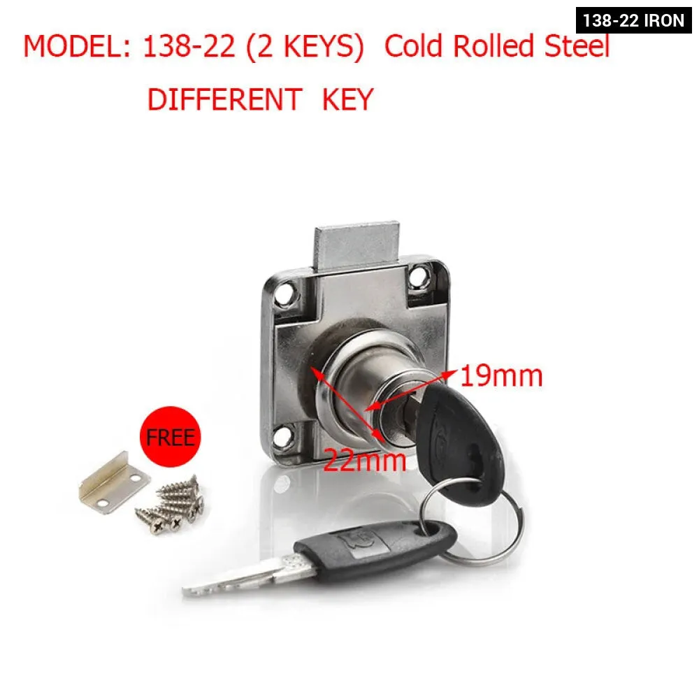 2 Key Copper Drawer Lock for Furniture Mailbox
