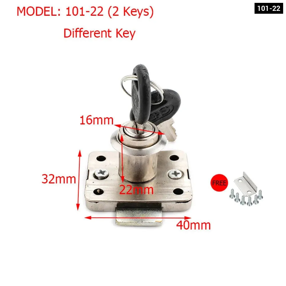 2 Key Copper Drawer Lock for Furniture Mailbox