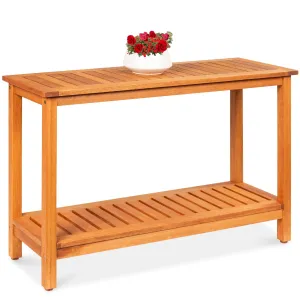 2-Shelf Wood Console Table Storage Organizer w/ Natural Finish - 48in