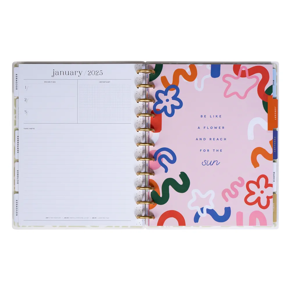 2024 Blooming Brush Teacher Happy Planner - Big Teacher Layout - 12 Months