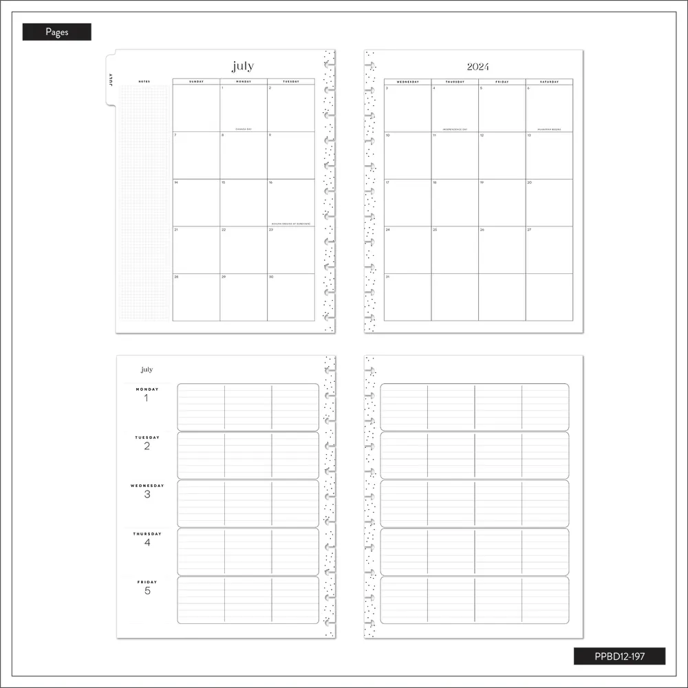 2024 Blooming Brush Teacher Happy Planner - Big Teacher Layout - 12 Months