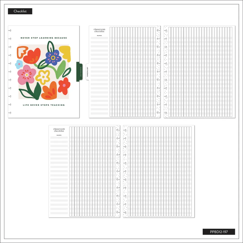 2024 Blooming Brush Teacher Happy Planner - Big Teacher Layout - 12 Months