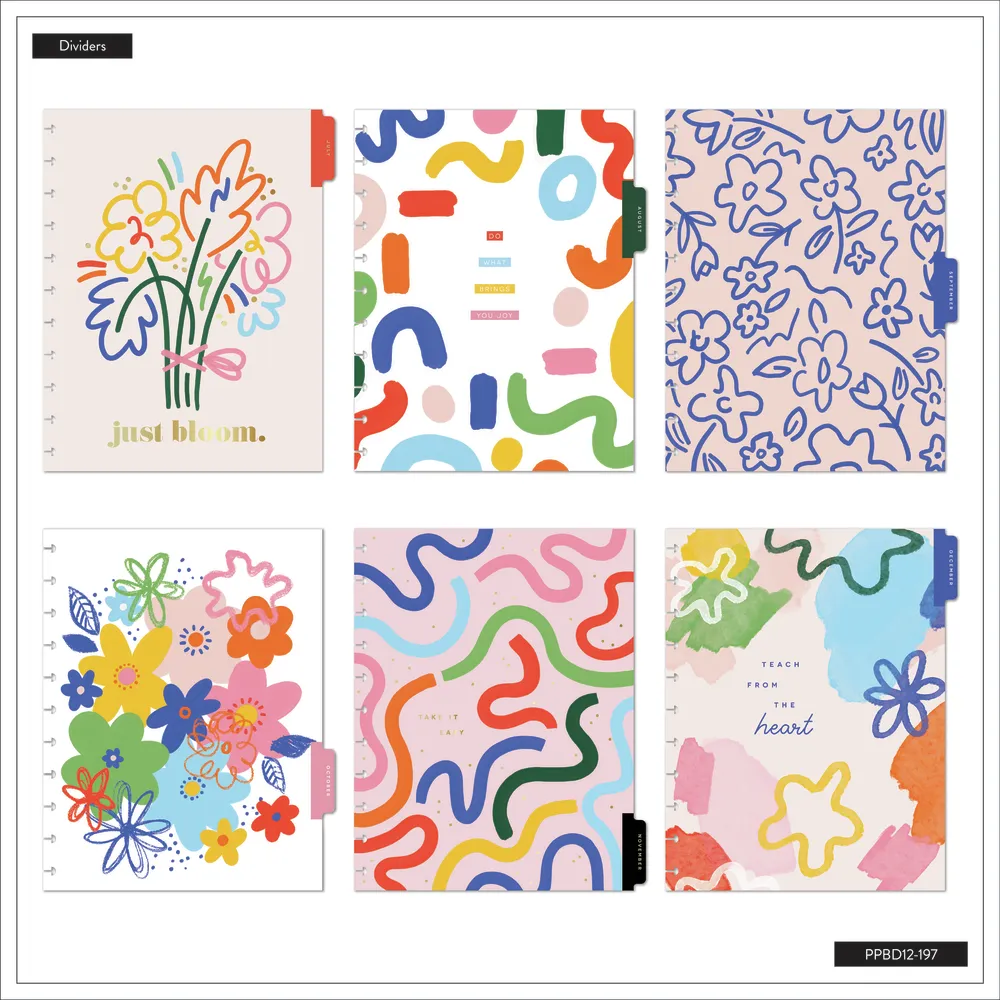 2024 Blooming Brush Teacher Happy Planner - Big Teacher Layout - 12 Months