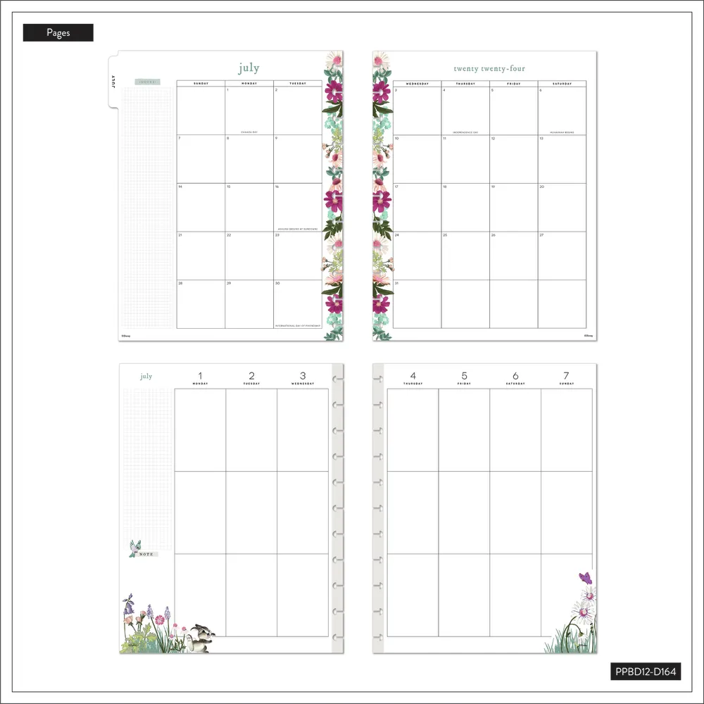 2024 Disney Bambi Springtime Happy Planner - Big Vertical Layout - 12 Months
