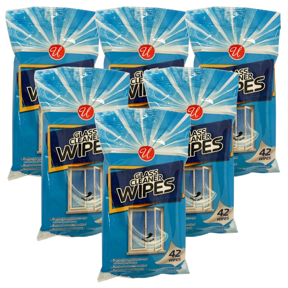 252 Glass Wipes Pre-Moistened Surface Cleaner Streak-Free Shine Fresh Scent 6pk