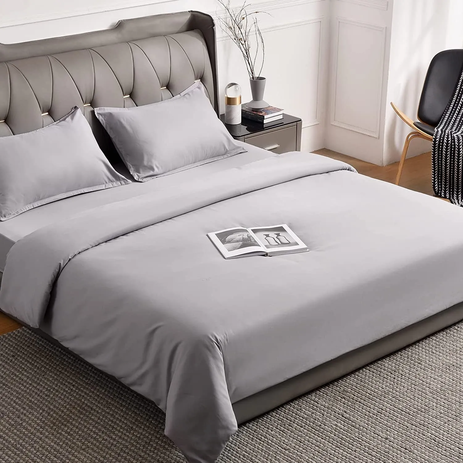 3 Pieces Duvet Cover  - Brushed Microfiber Soft Duvet Cover Set 3 Pieces with Zipper Closure, Duvet Covers with 1 down Comforter Cover and 2 Pillow Shams Soft Fabric Easy Care
