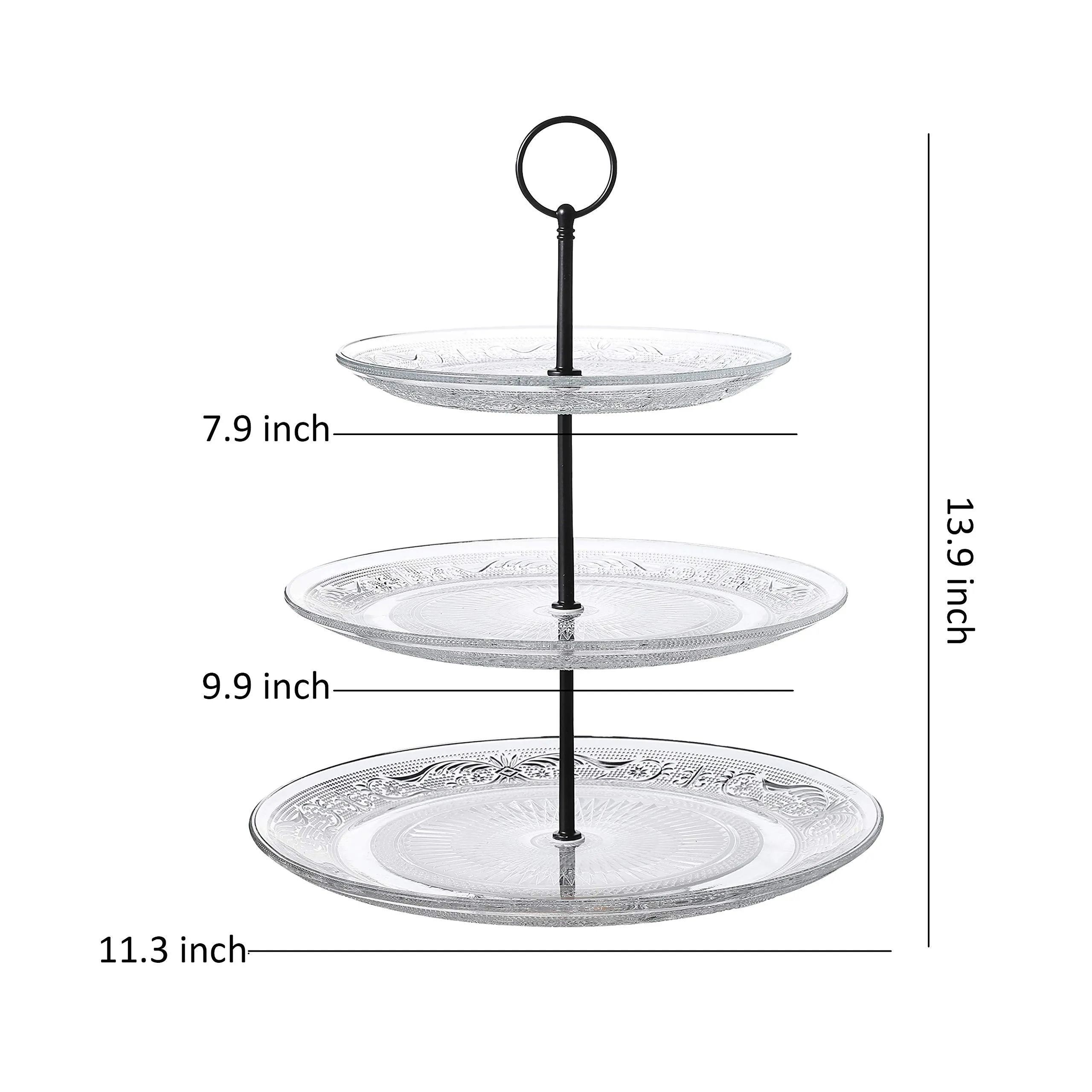 3-Tier Glass Cupcake Stand-Serving