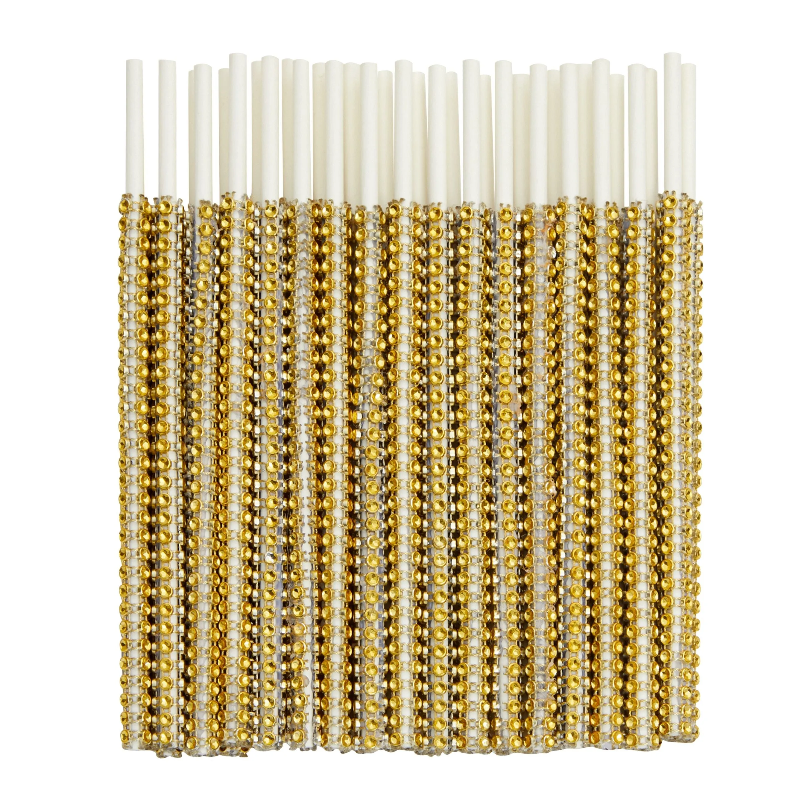 36 Pack Rhinestone Gold Cake Pop Sticks for Candy Apples, Lollipops, Dessert Bar (6 In)