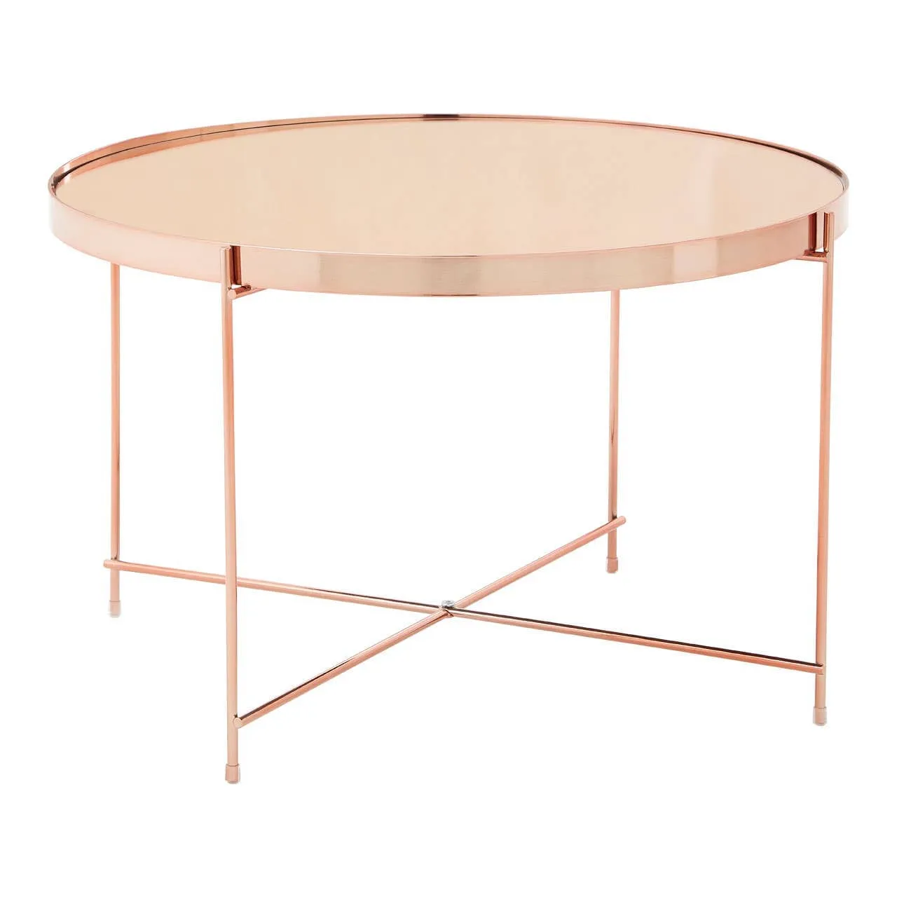 Allure Large Pink Mirror Side Table