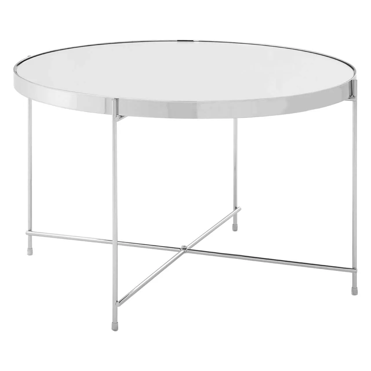 Allure Large Silver Mirror Side Table