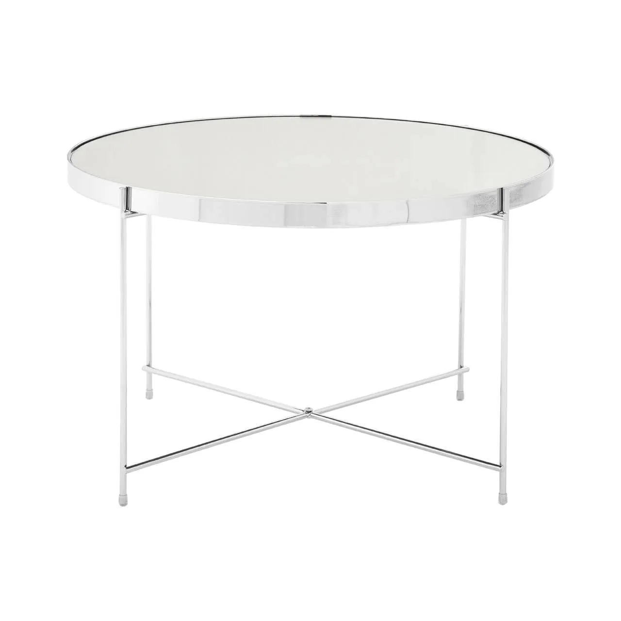 Allure Large Silver Mirror Side Table