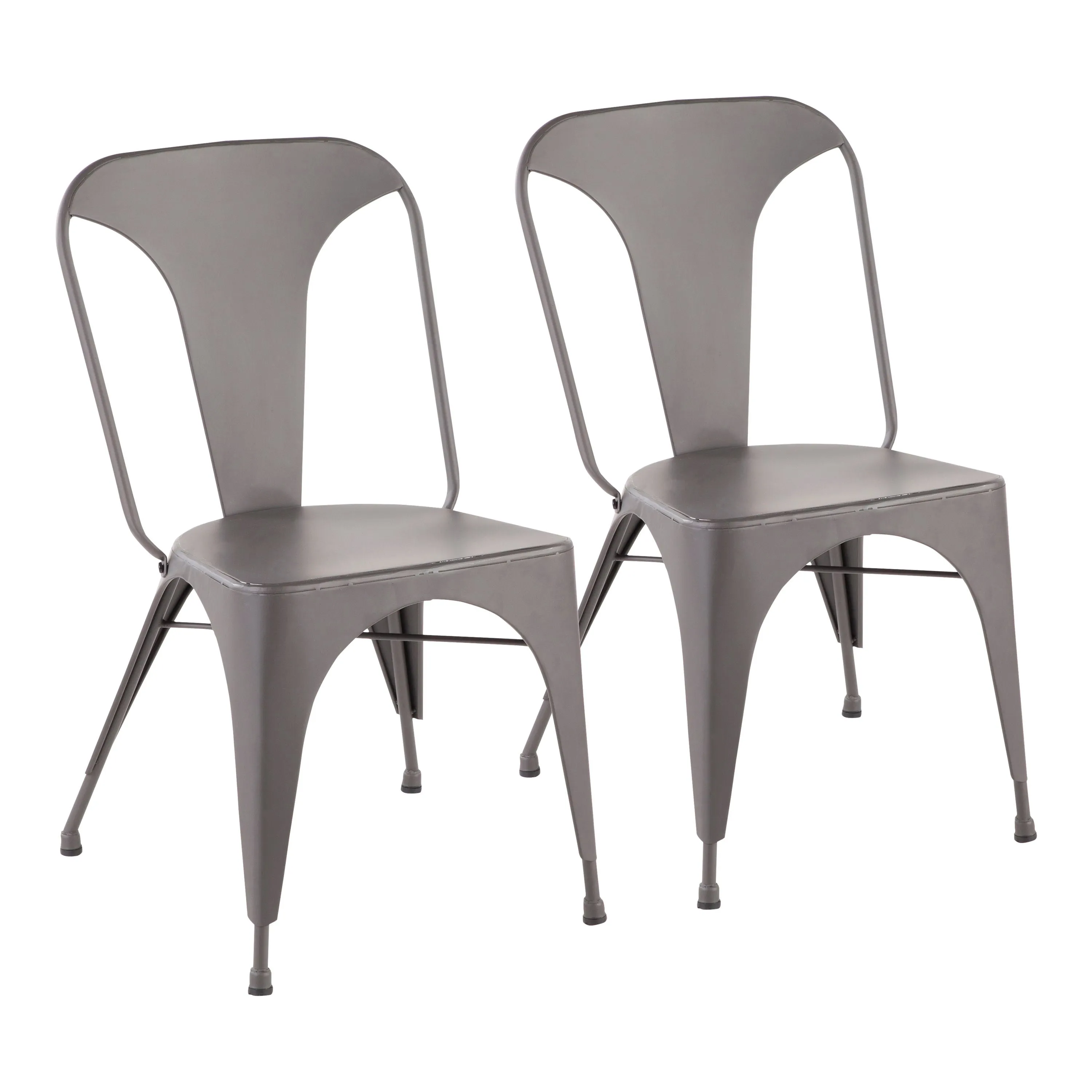 Austin - Industrial Dining Chair (Set of 2) - Matte Gray by Couch.com