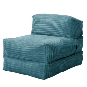 Avery Futon Chair Bed Single - Cord Aegean Blue