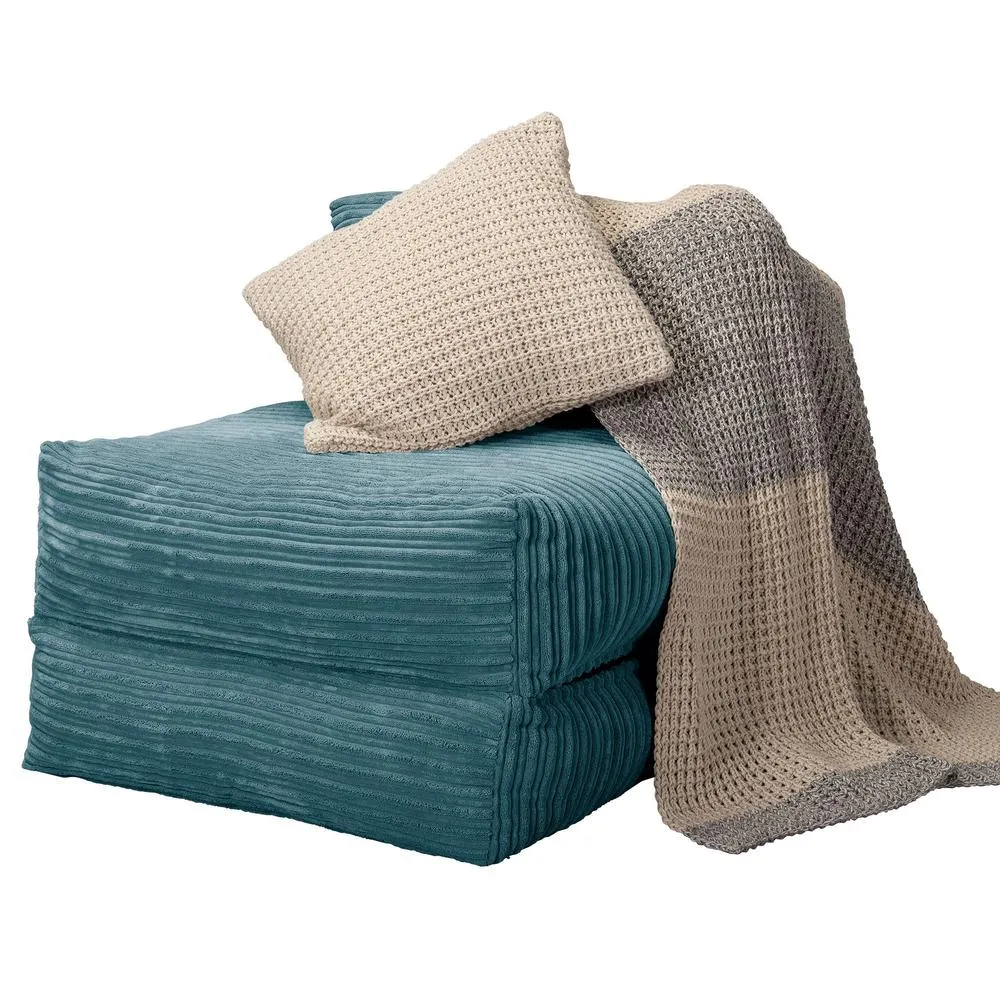 Avery Futon Chair Bed Single - Cord Aegean Blue