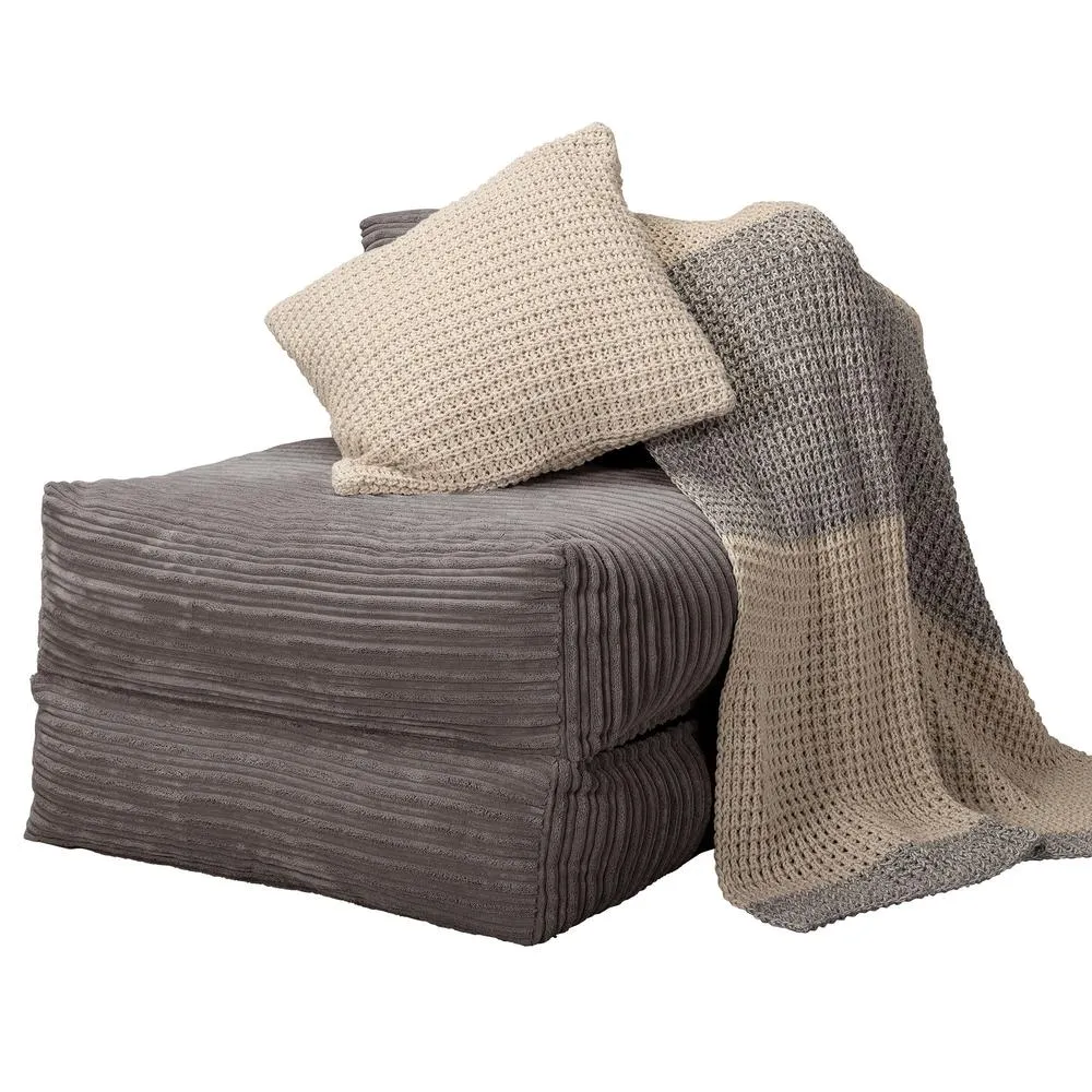 Avery Futon Chair Bed Single - Cord Graphite Grey