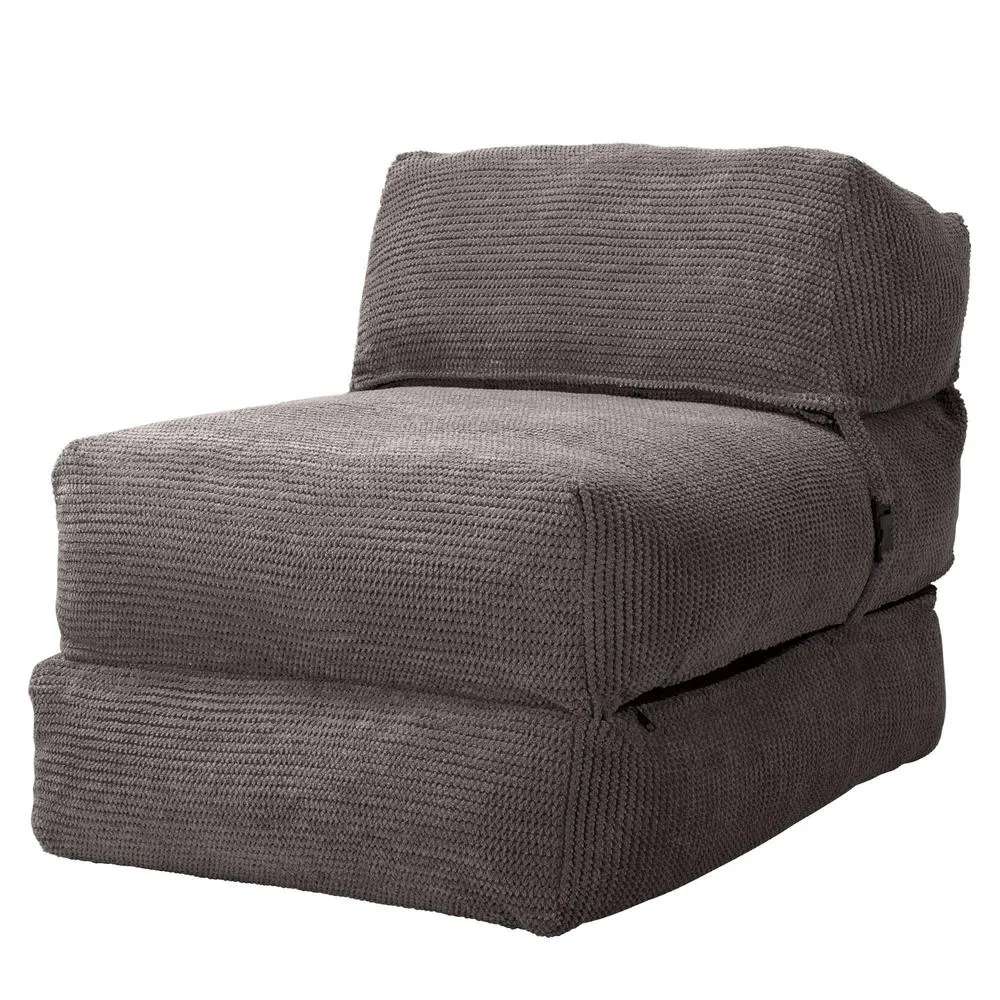 Avery Futon Chair Bed Single - Pom Pom Charcoal Grey