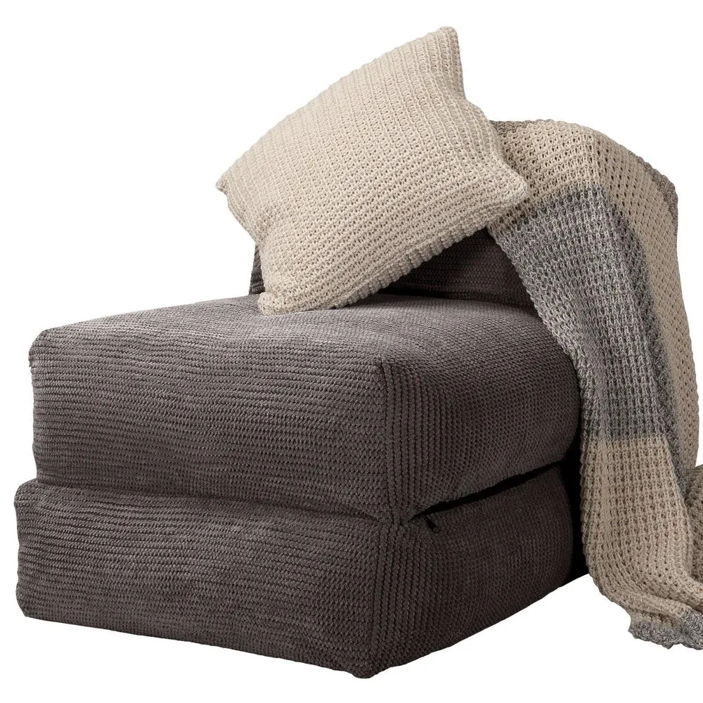 Avery Futon Chair Bed Single - Pom Pom Charcoal Grey