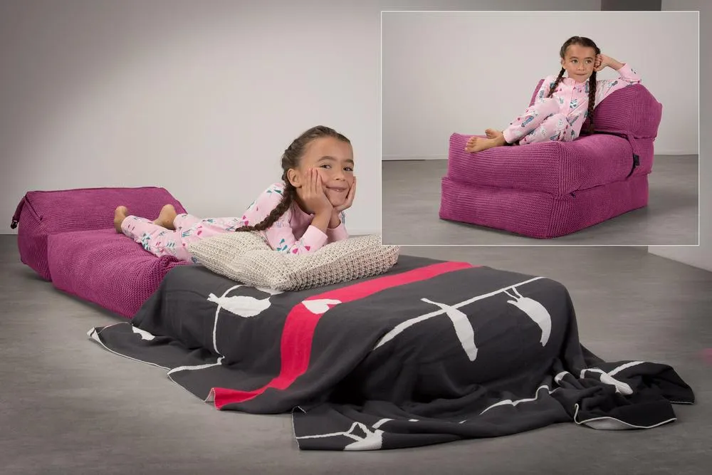 Avery Futon Chair Bed Single - Pom Pom Pink