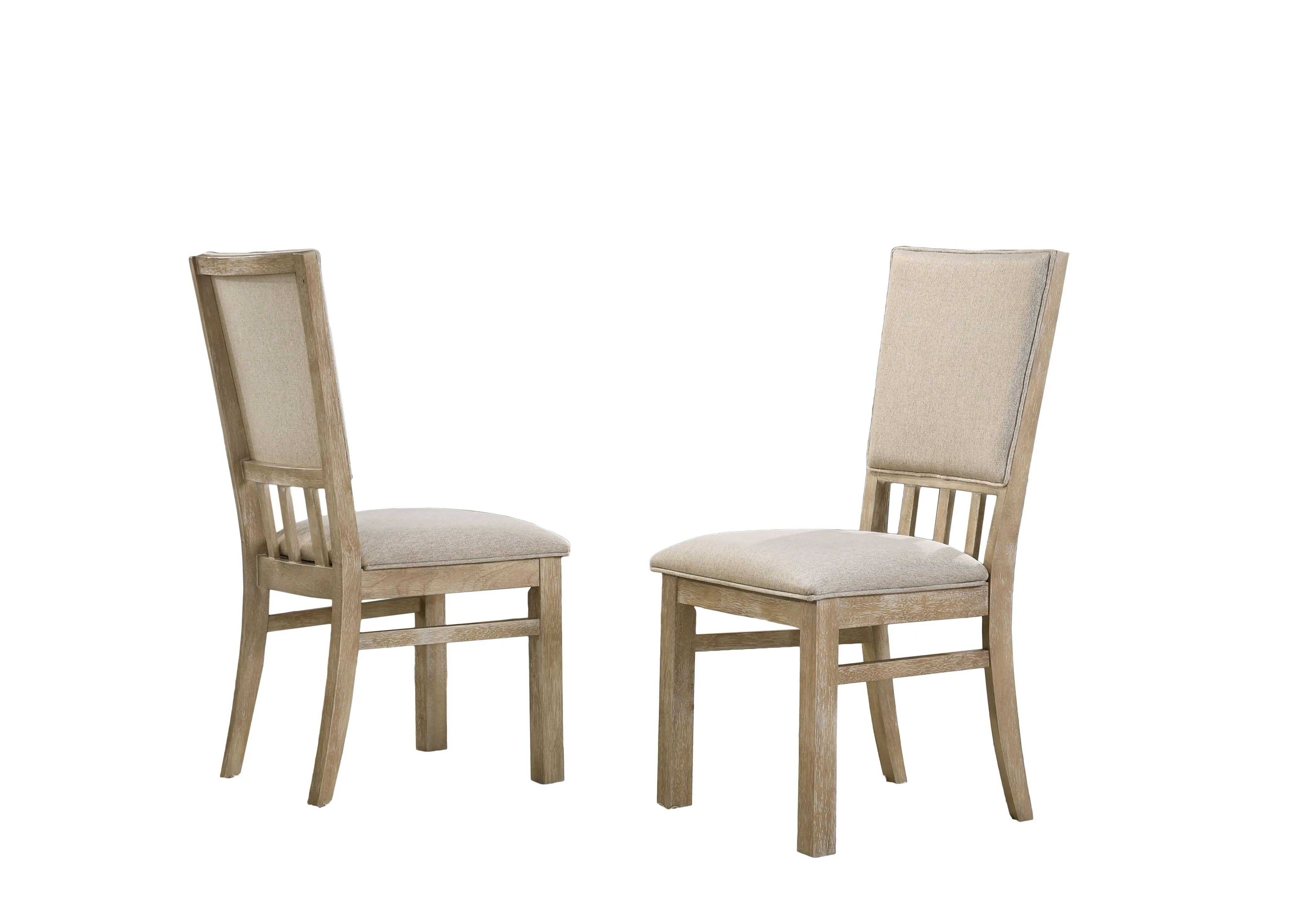 Brutus - Wide Contemporary Fabric Dining Chair (Set of 2) - Reclaimed Wheat by Couch.com