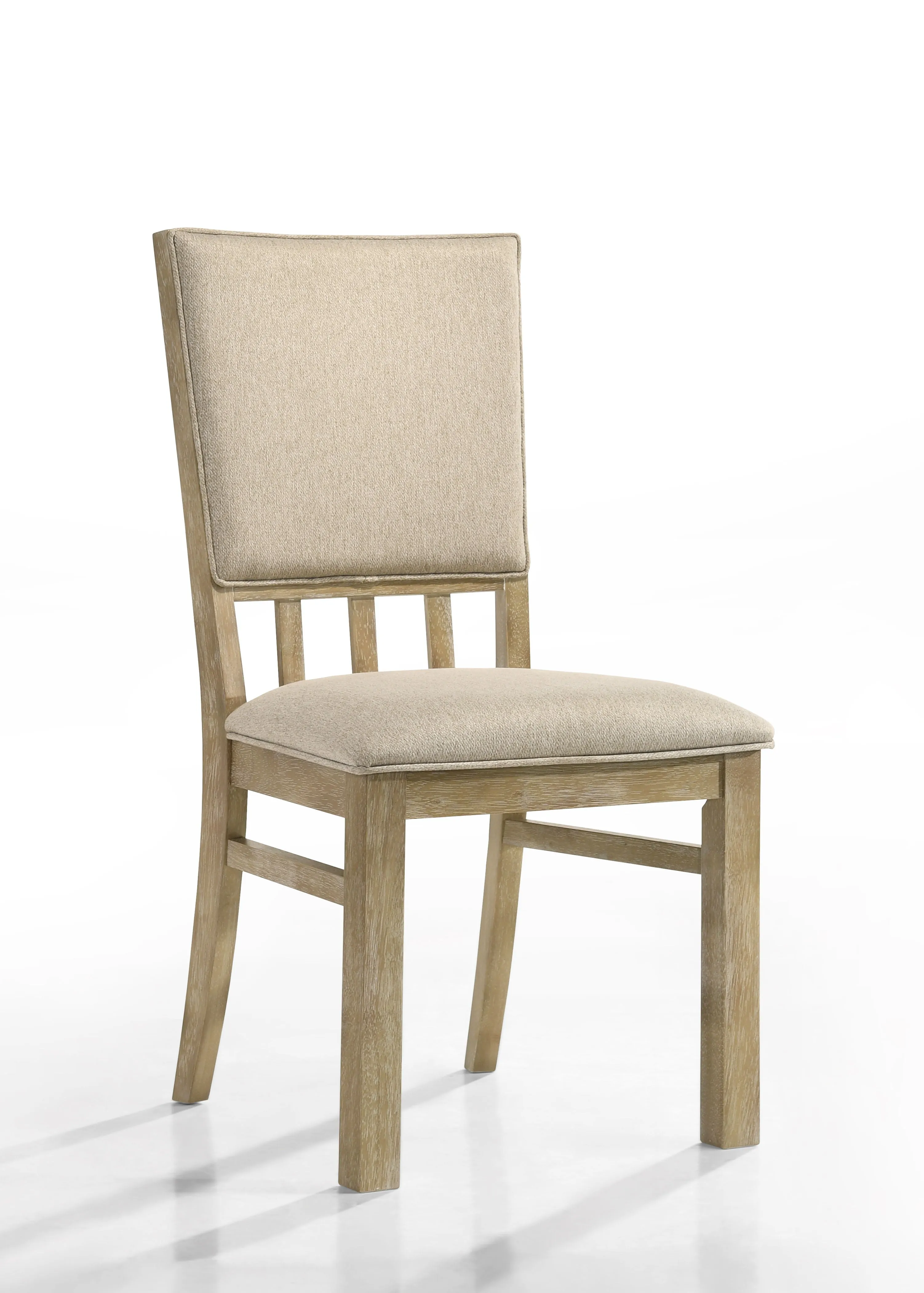 Brutus - Wide Contemporary Fabric Dining Chair (Set of 2) - Reclaimed Wheat by Couch.com