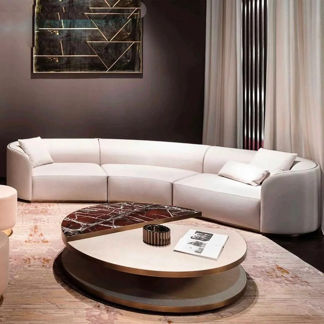 Carlson Sectional Curve Round Sofa