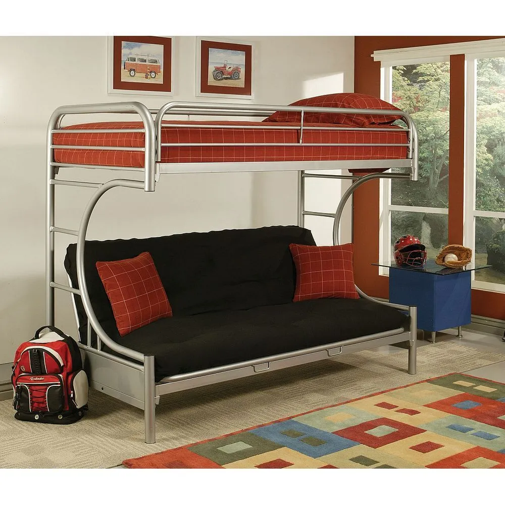 Eclipse Bunk Bed (Twin XL/Queen/Futon) in Silver 02093SI