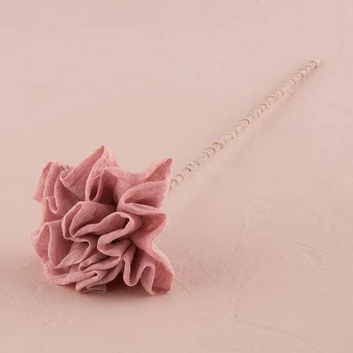 Fabric Ruffle Flower on a Stem Wedding Ceremony