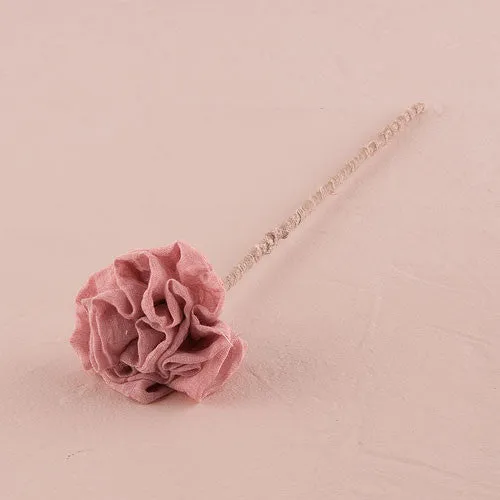 Fabric Ruffle Flower on a Stem Wedding Ceremony