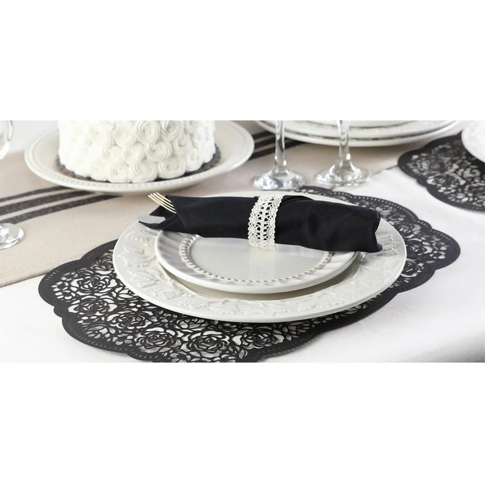 Floral Place Mat for Weddings and Party Table Settings (Pack of 12)