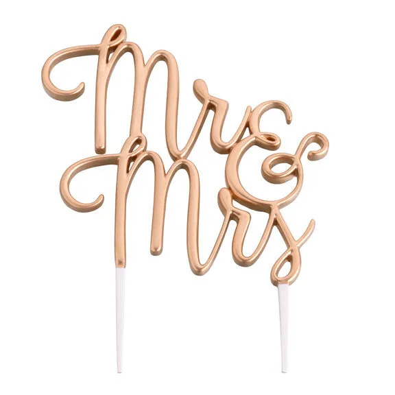 Gold or Silver Mr & Mrs Wedding Cake Topper