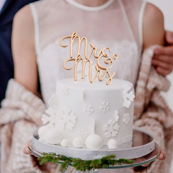 Gold or Silver Mr & Mrs Wedding Cake Topper
