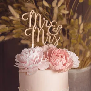 Gold or Silver Mr & Mrs Wedding Cake Topper