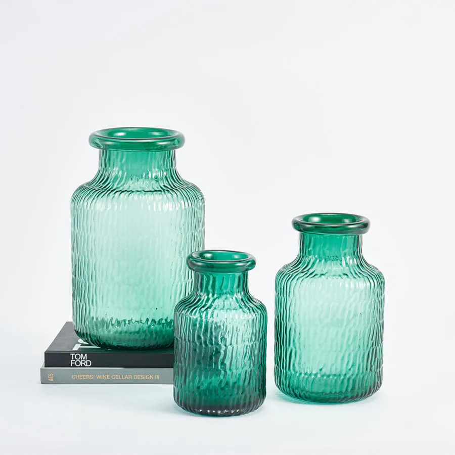 Green Glow Glass Vase
