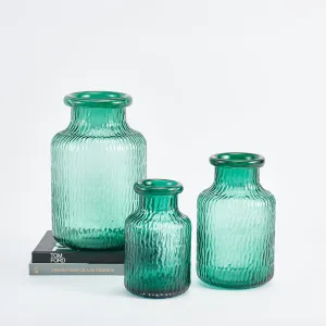 Green Glow Glass Vase