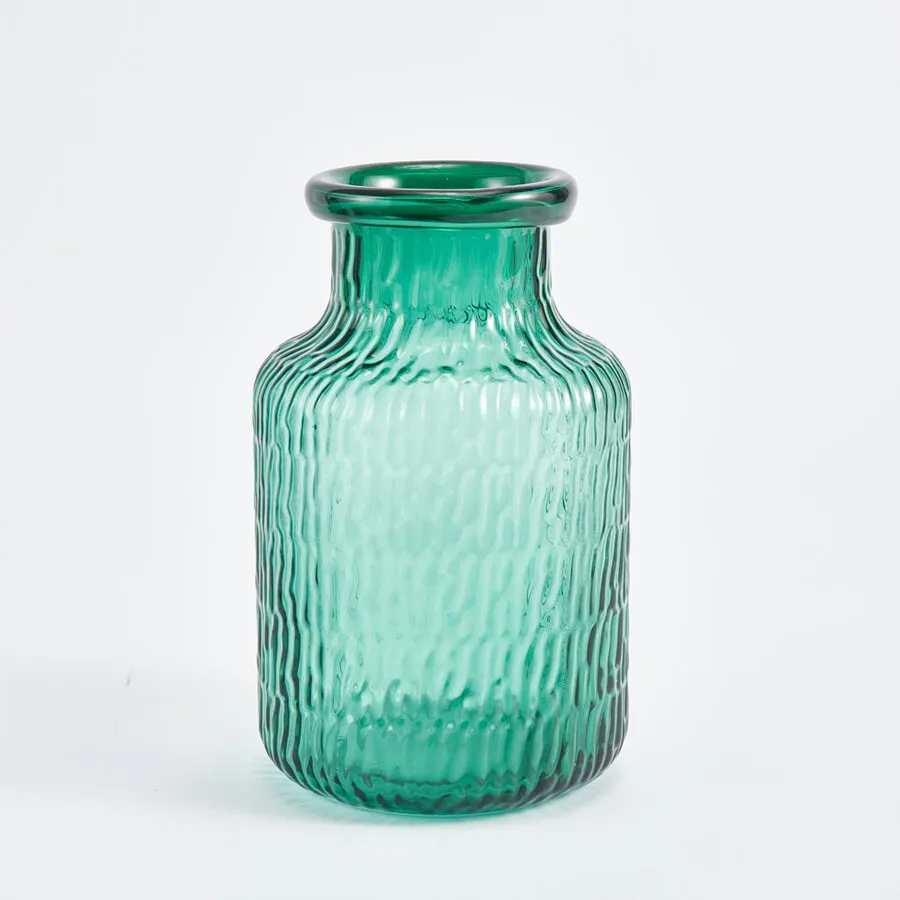Green Glow Glass Vase