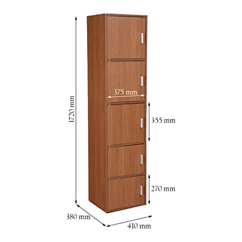 HomeTown Albert Engineered 5 Tier Cabinet in Oak Colour…