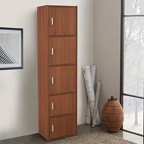 HomeTown Albert Engineered 5 Tier Cabinet in Oak Colour…