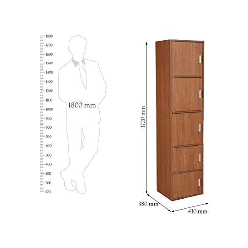 HomeTown Albert Engineered 5 Tier Cabinet in Oak Colour…