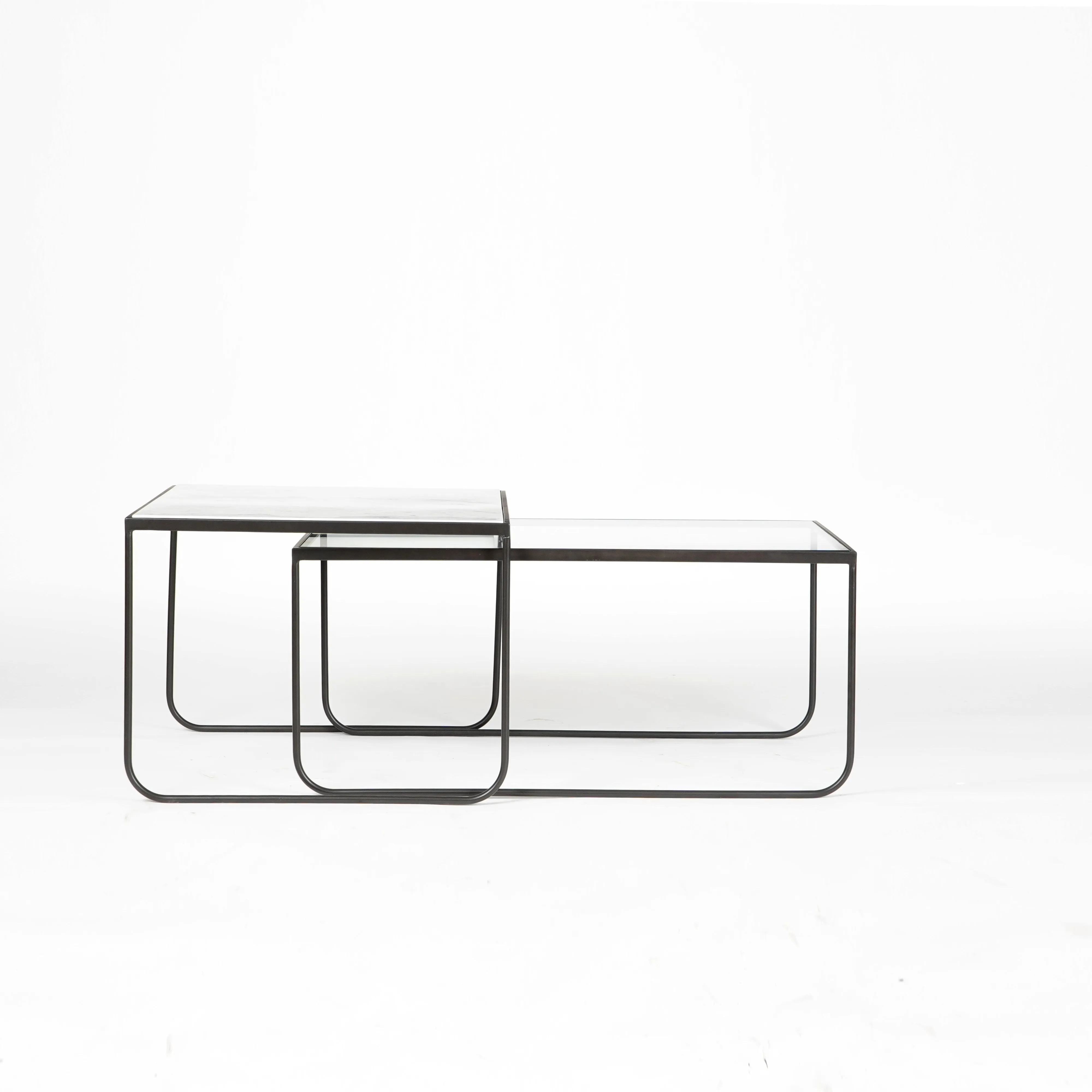 Jasper Glass Nested Table Set of 2