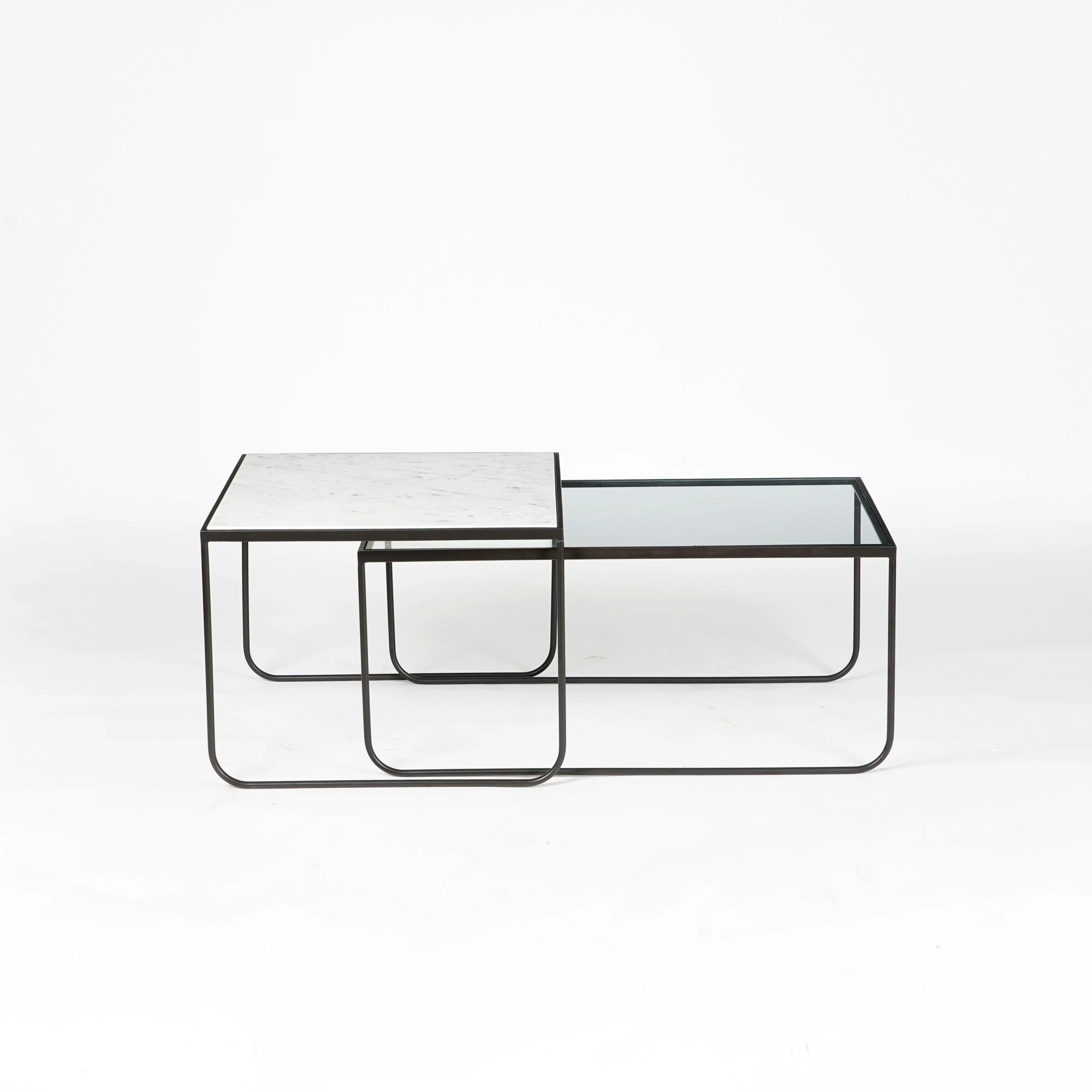 Jasper Glass Nested Table Set of 2