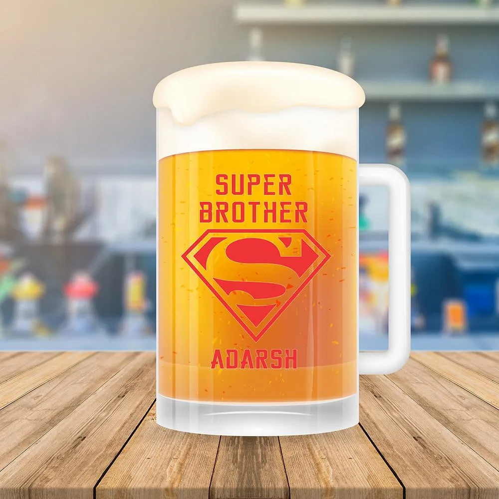 Personalised Super Brother Beer Mug