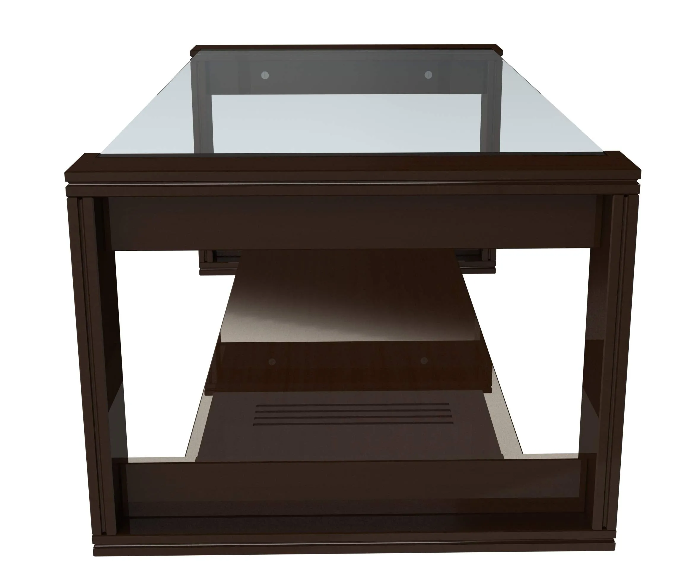 RJKART MDF Wood Glass Top Center Coffee Table with Bottom Shelf Storage for Bedroom Living Room Home Solid Wood Tea Tables Wooden Furniture for Office (Black Finish) - by Elegante HOMEZ