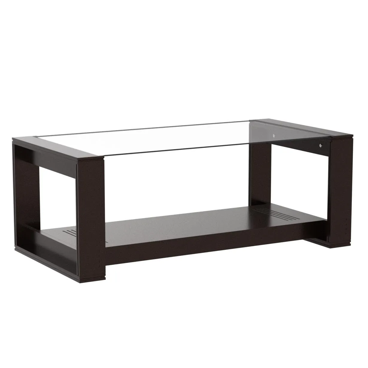 RJKART MDF Wood Glass Top Center Coffee Table with Bottom Shelf Storage for Bedroom Living Room Home Solid Wood Tea Tables Wooden Furniture for Office (Black Finish) - by Elegante HOMEZ