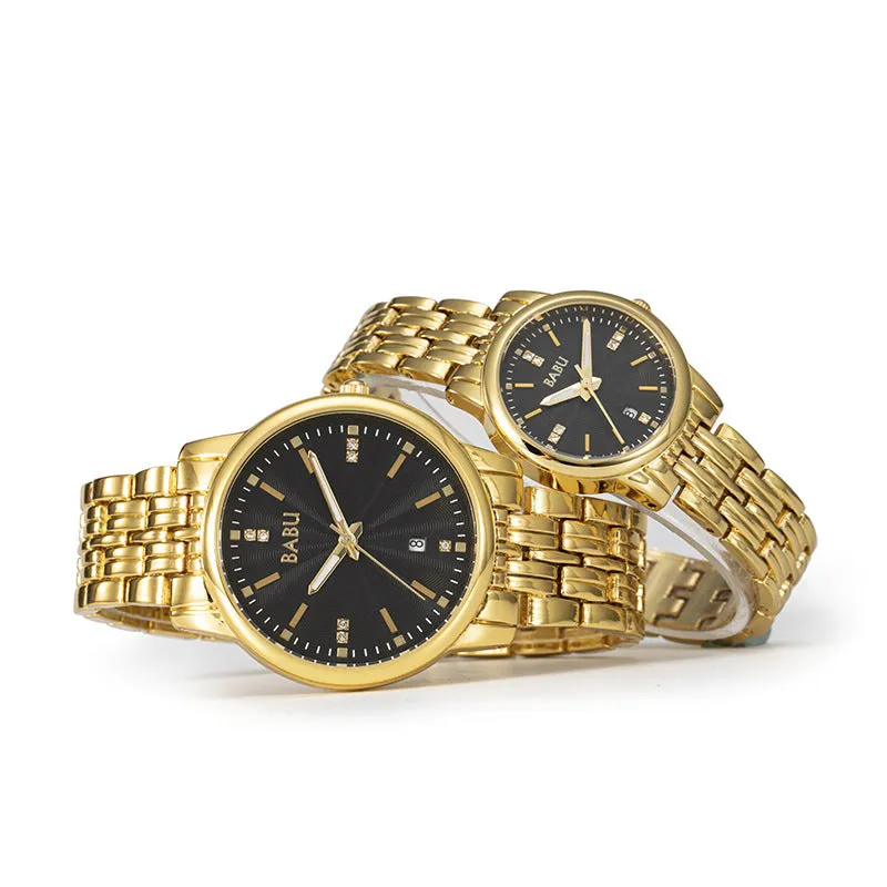 Stylish couple watch men and women models, waterproof quartz, and luminous tables can be customized logo
