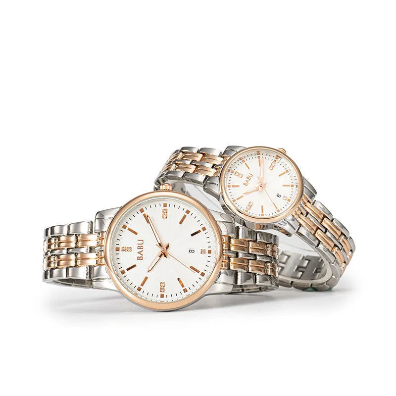 Stylish couple watch men and women models, waterproof quartz, and luminous tables can be customized logo