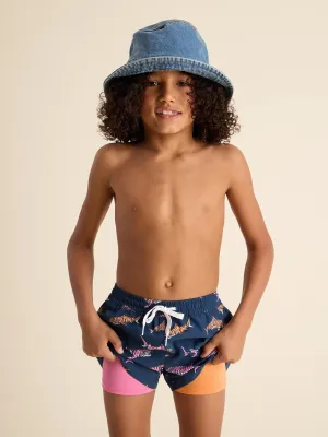 The King of the Seas (Boys Lined Classic Swim Trunk- Shorter)