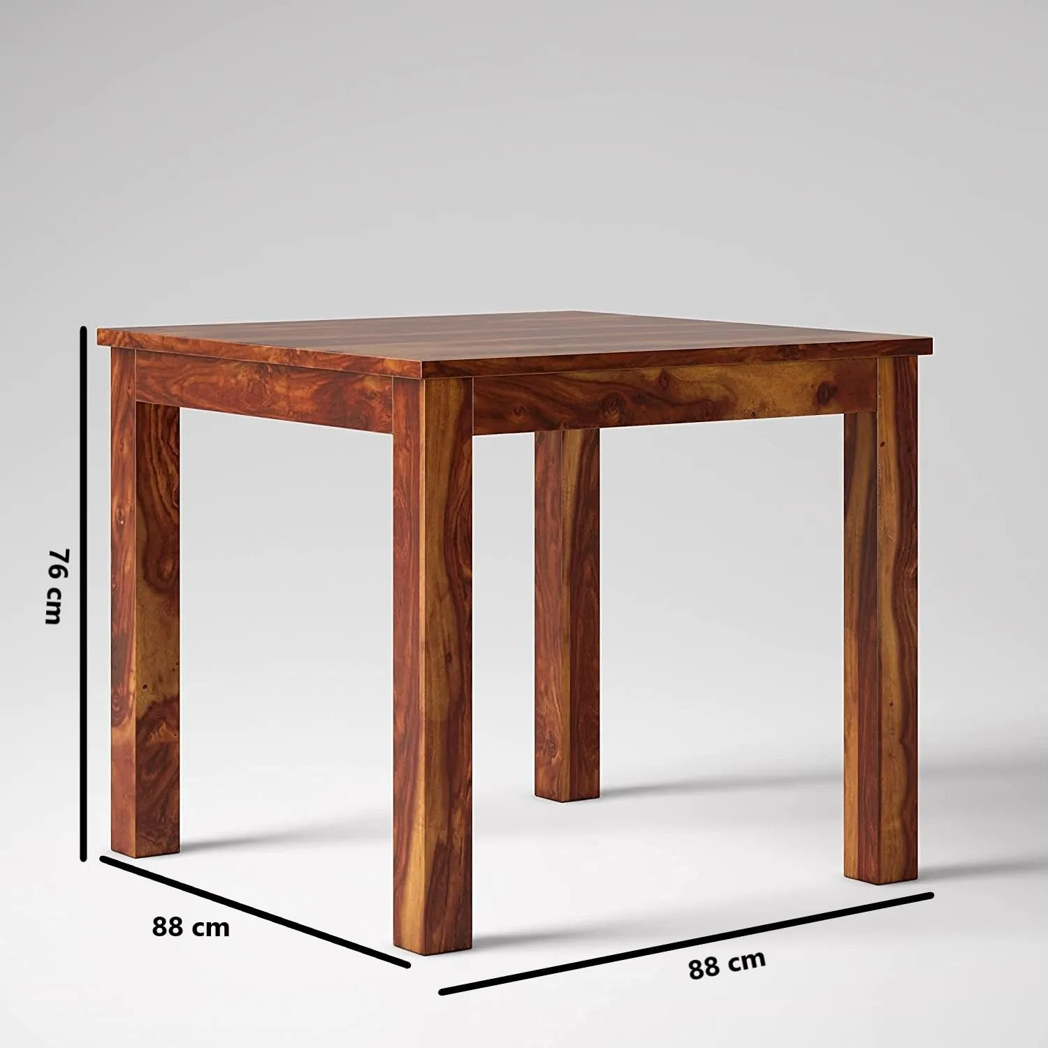 Unitek Furniture Sheesham Wood 4 Seater Dining Table Set with 3 Chairs and 1 Bench Solid Wood Dinning Room Furniture for Living Room Home (Honey Teak Brown Finish)