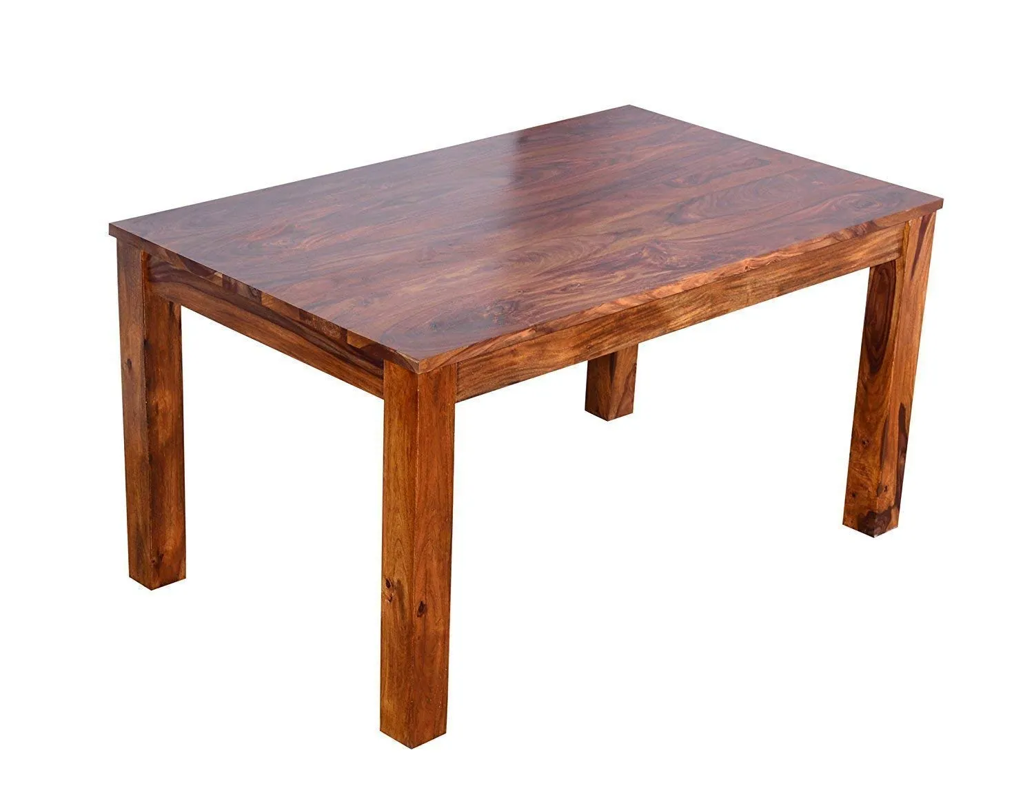 Unitek Furniture Sheesham Wood Square 4 Seater Dining Table Set with 4 Chairs for Living Room Dining Room Wooden Furniture Dining Room Set (Teak Finish)