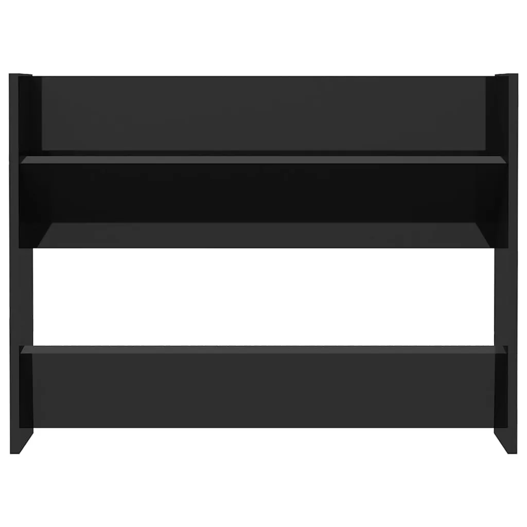 Wall Shoe Cabinets 2 pcs High Gloss Black 80x18x60 cm Chipboard